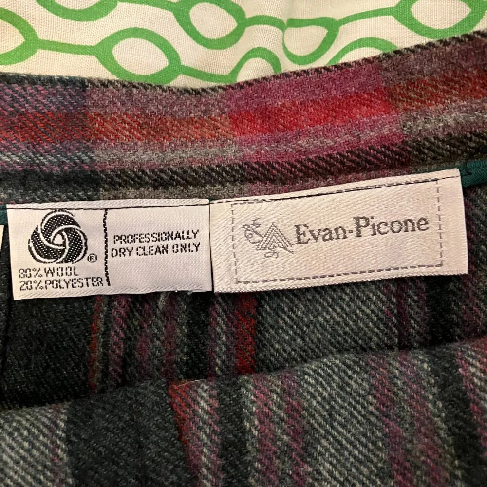 Vintage Evan Picone Wool Blend Skirt Vintage Sz 14 Modern Sz 2 - Picture 2 of 7